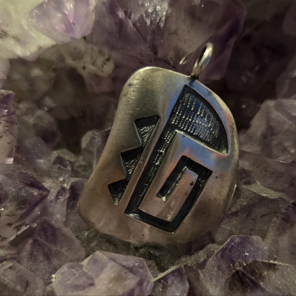 Native American Sterling Silver Hopi Signed Pendant